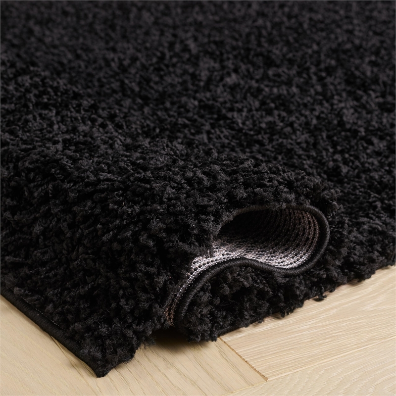 Hawthorne Collection 3' X 5' Power Loomed Polypropylene Rug in Black