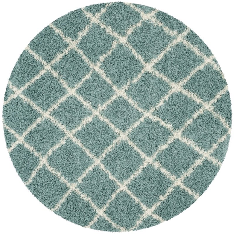 Hawthorne Collection 6' X 9' Power Loomed Rug in Seafoam and Ivory