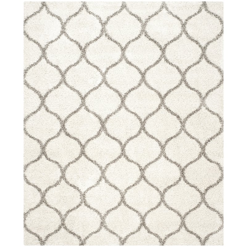 Hawthorne Collection 6' X 9' Power Loomed Rug in Ivory and Gray