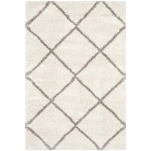 hawthorne collection 10' x 14' power loomed rug in ivory and gray