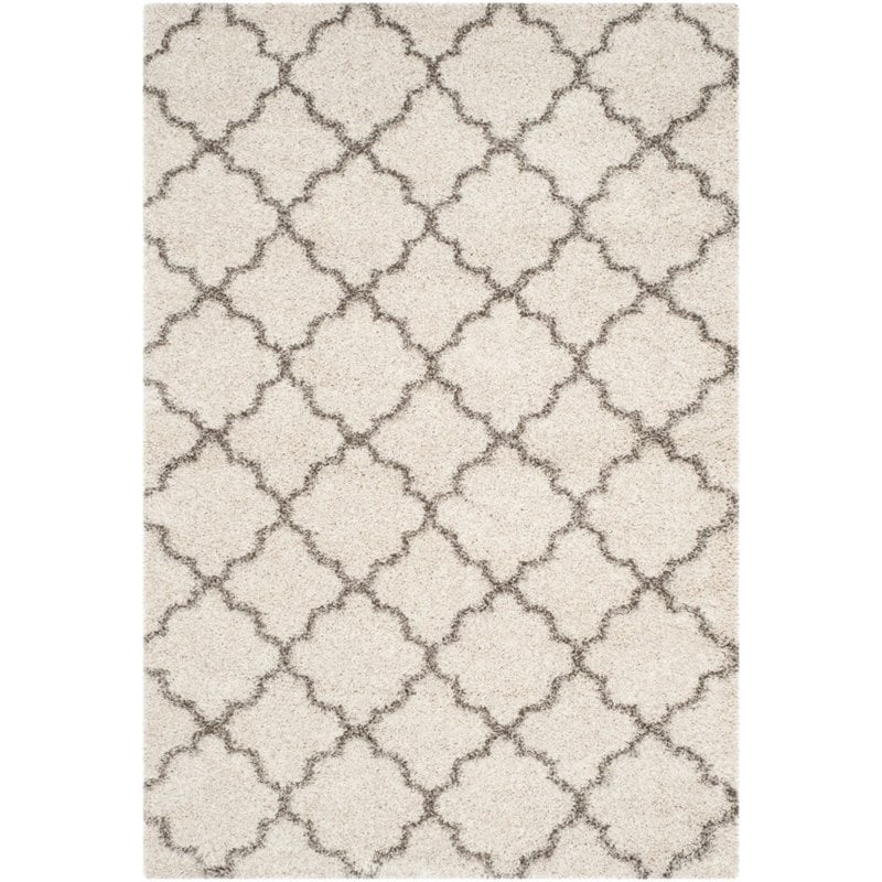 Hawthorne Collection 8' X 10' Power Loomed Rug in Ivory and Gray