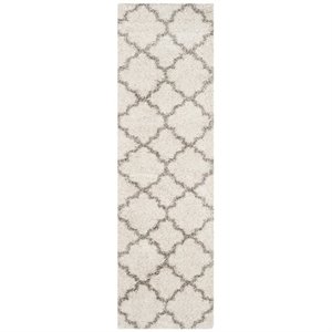 hawthorne collection 8' x 10' power loomed rug in ivory and gray