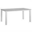 Hawthorne Collection 7 Piece Outdoor Dining Set in Gray and White