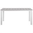 Hawthorne Collection 7 Piece Outdoor Dining Set in Gray and White