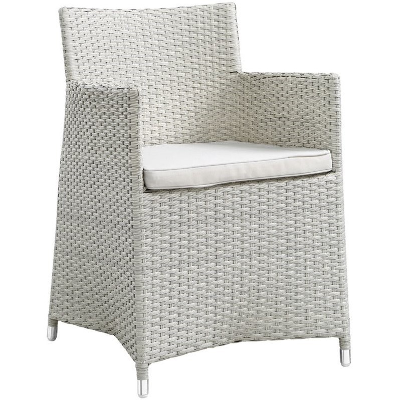 Hawthorne Collection 7 Piece Outdoor Dining Set in Gray and White
