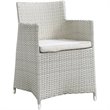 Hawthorne Collection 7 Piece Outdoor Dining Set in Gray and White