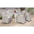 Hawthorne Collection 7 Piece Outdoor Dining Set in Gray and White