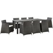 Hawthorne Collection 9 Piece Outdoor Dining Set in Brown and White