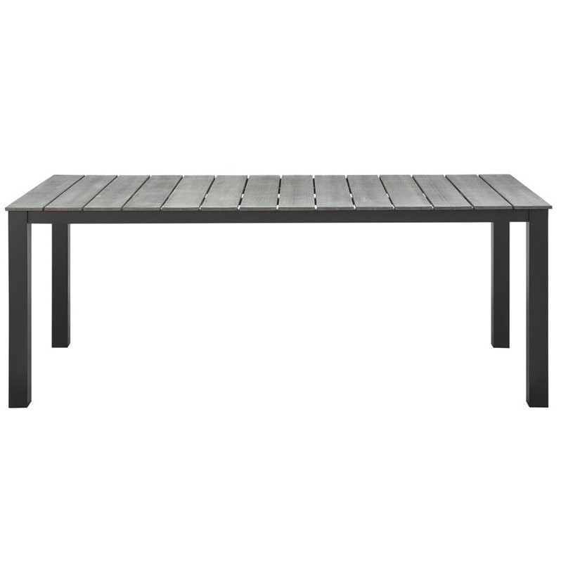 Hawthorne Collection 9 Piece Outdoor Dining Set in Brown and White
