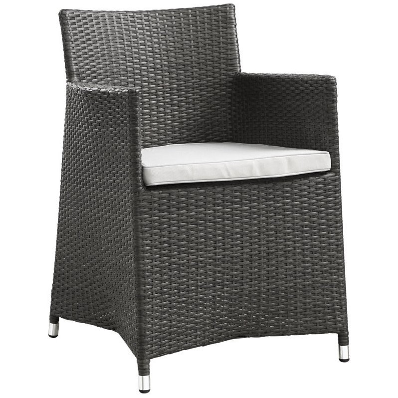 Hawthorne Collection 9 Piece Outdoor Dining Set in Brown and White