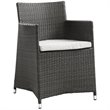 Hawthorne Collection 9 Piece Outdoor Dining Set in Brown and White