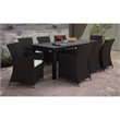 Hawthorne Collection 9 Piece Outdoor Dining Set in Brown and White