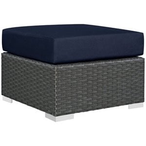 Hawthorne Collection Patio Ottoman in Canvas Navy