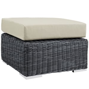 Hawthorne Collection Patio Ottoman in Canvas Antique Beige