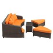 Hawthorne Collection 4 Piece Outdoor Sofa Set in Brown and Orange
