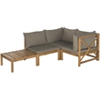 Hawthorne Collection Outdoor Sectional Teak Brown and Taupe