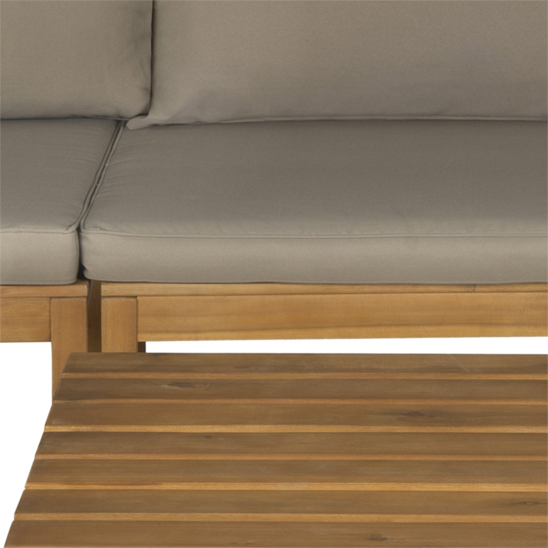 Hawthorne Collection Outdoor Sectional Teak Brown and Taupe