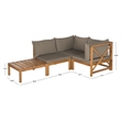 Hawthorne Collection Outdoor Sectional Teak Brown and Taupe