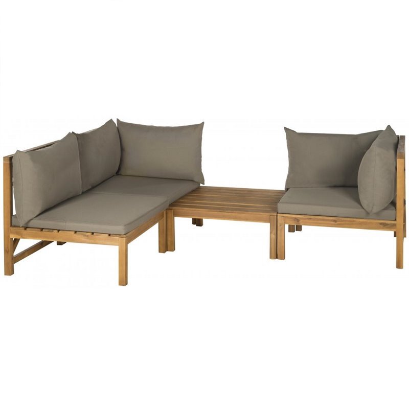 Hawthorne Collectionshawthorne Collection Outdoor Sectional Teak Brown And Taupe Dailymail