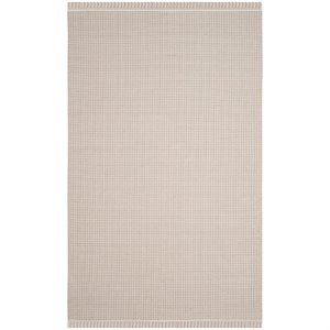 hawthorne collection 5' x 8' hand woven cotton pile rug in ivory
