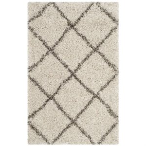 hawthorne collection 9' x 9' square rug in ivory and gray