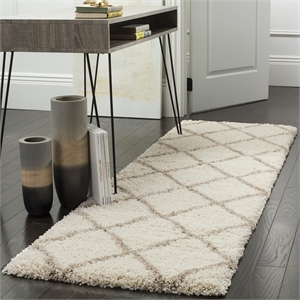 Hawthorne Collection 2' 3&quot X 8' Rug in Ivory and Beige