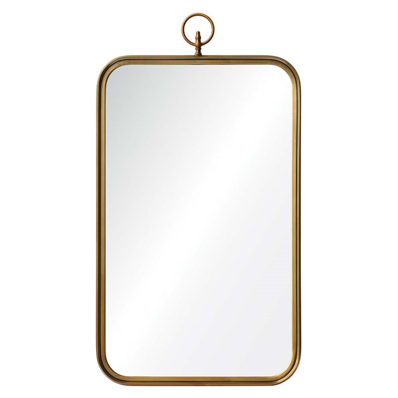 Hawthorne Collection Round Decorative Mirror in Brass