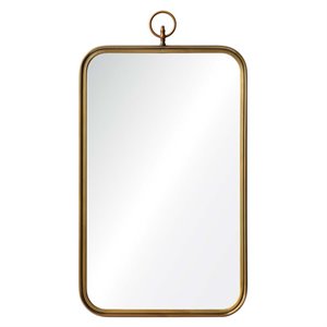 hawthorne collection round decorative mirror in brass