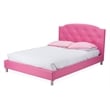 Hawthorne Collections Faux Leather Upholstered Full Platform Bed in Pink