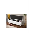 Hawthorne Collection Contemporary Leather Storage Ottoman in White