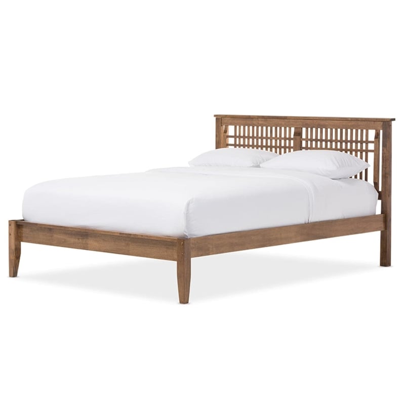 Hawthorne Collections Farmhouse Wood King Platform Bed in Walnut