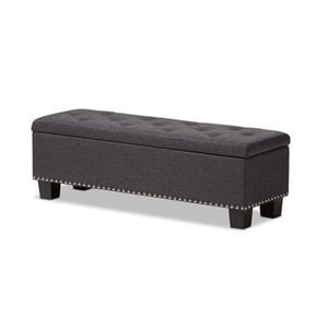 Hawthorne Collection Storage Bench in Dark Gray