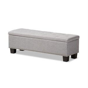 Hawthorne Collection Storage Bench in Grayish Beige