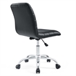 Hawthorne Collections Modern Vinyl Mid Back Armless Swivel Chair in Black