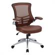 Hawthorne Collections Modern Faux Leather Office Chair in Tan/Black