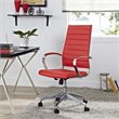 Hawthorne Collections Modern Vinyl/Aluminum High Back Office Chair in Red