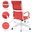 Hawthorne Collections Modern Vinyl/Aluminum High Back Office Chair in Red