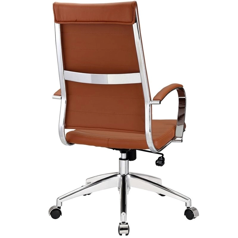 Hawthorne Collections Modern Vinyl High Back Office Chair in Terracotta