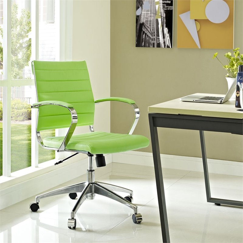 Hawthorne Collection Modern Mid Back Office Chair in Bright Green