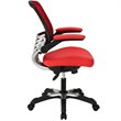 Hawthorne Collection Faux Leather Mesh Office Chair in Red