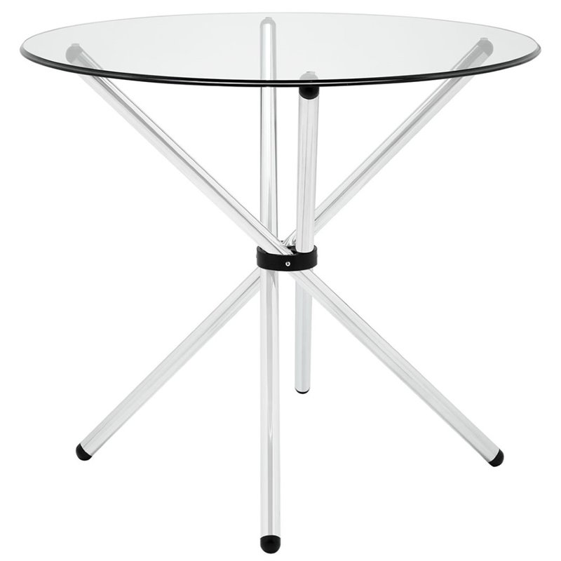 Hawthorne Collection Round Glass Top Dining Table