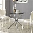 Hawthorne Collection Round Glass Top Dining Table