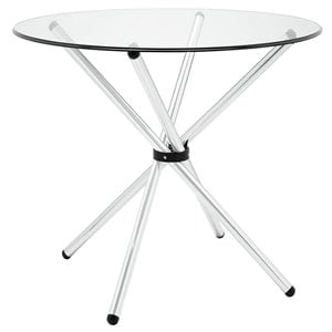 Hawthorne Collection Round Glass Top Dining Table