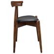Hawthorne Collection Dining Side Chair in Dark Walnut and Black