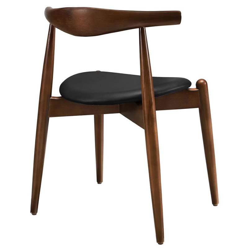 Hawthorne Collection Dining Side Chair in Dark Walnut and Black