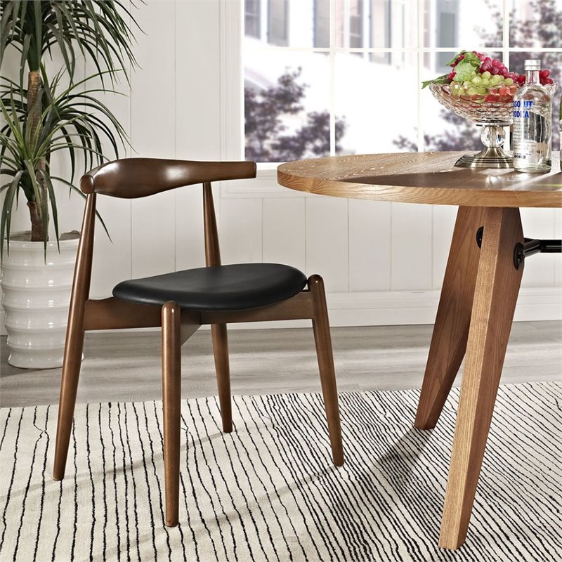 Hawthorne Collection Dining Side Chair in Dark Walnut and Black