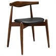 Hawthorne Collection Dining Side Chair in Dark Walnut and Black