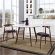 Hawthorne Collection Dining Side Chair in Dark Walnut and Black (Set of 2)