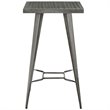 Hawthorne Collection Square Metal Pub Table in Gunmetal