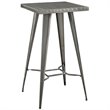 Hawthorne Collection Square Metal Pub Table in Gunmetal